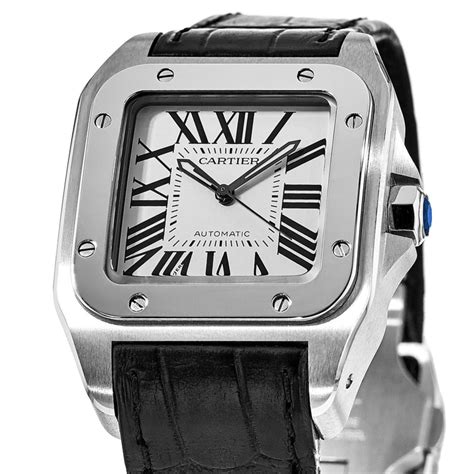 cartier santos 100 leather strap prices|santos 100 cartier price.